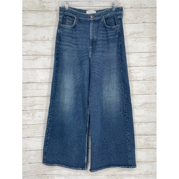 rag & bone Denim - Rag & Bone Miramar Wide-Leg Ankle Cotton Terry Pant Jean Size 29 Mid-Dark Wash